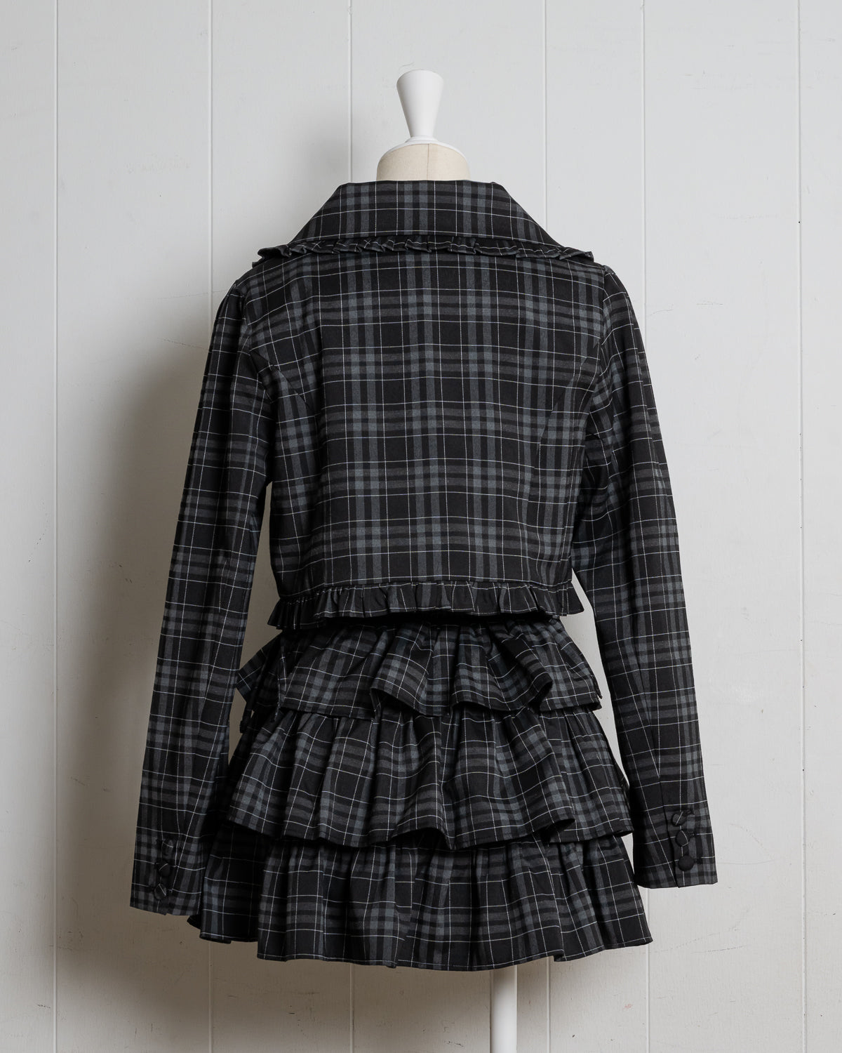 チェックサイドリボンティアードスカート