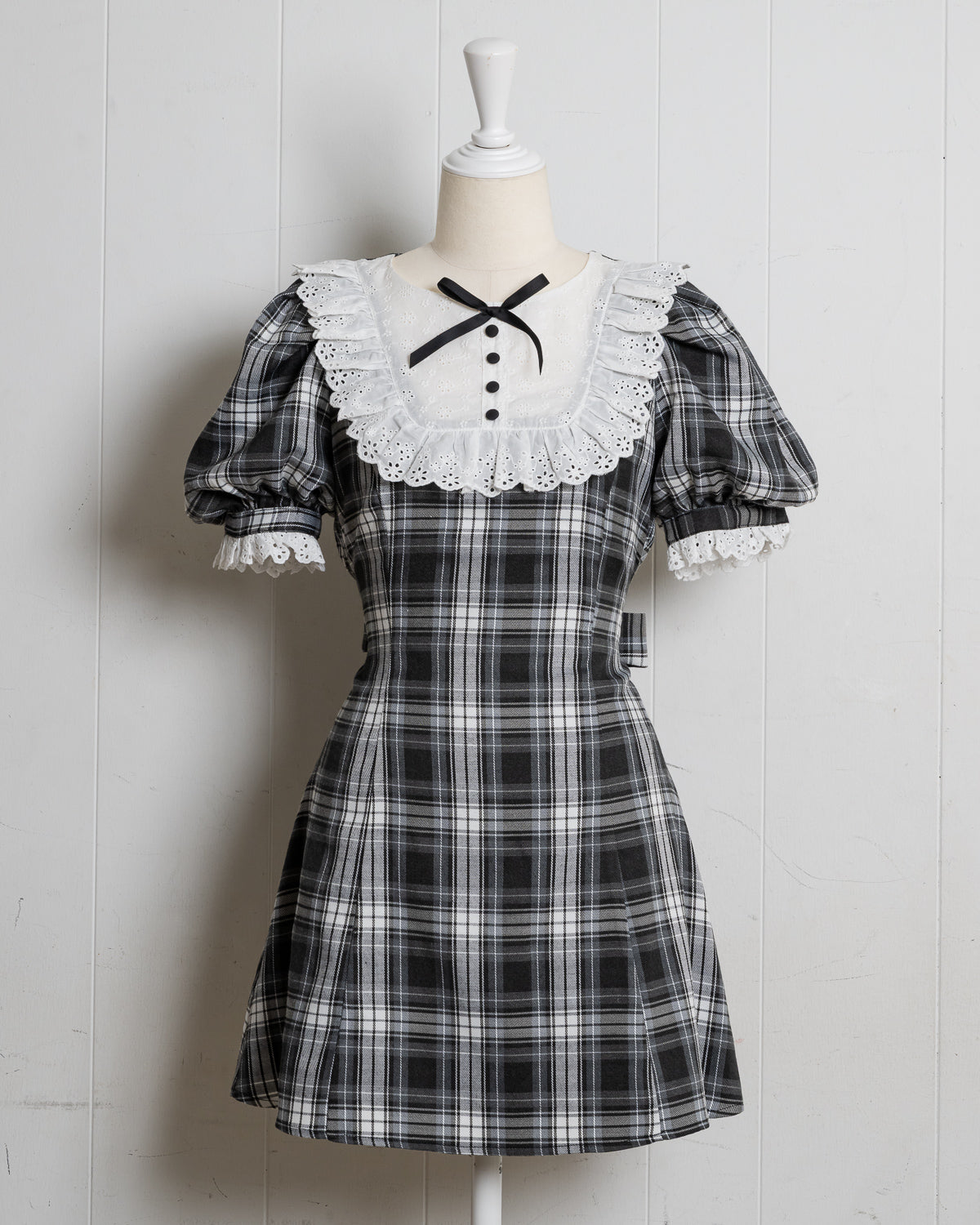 コットンレースドーリーカフェワンピ