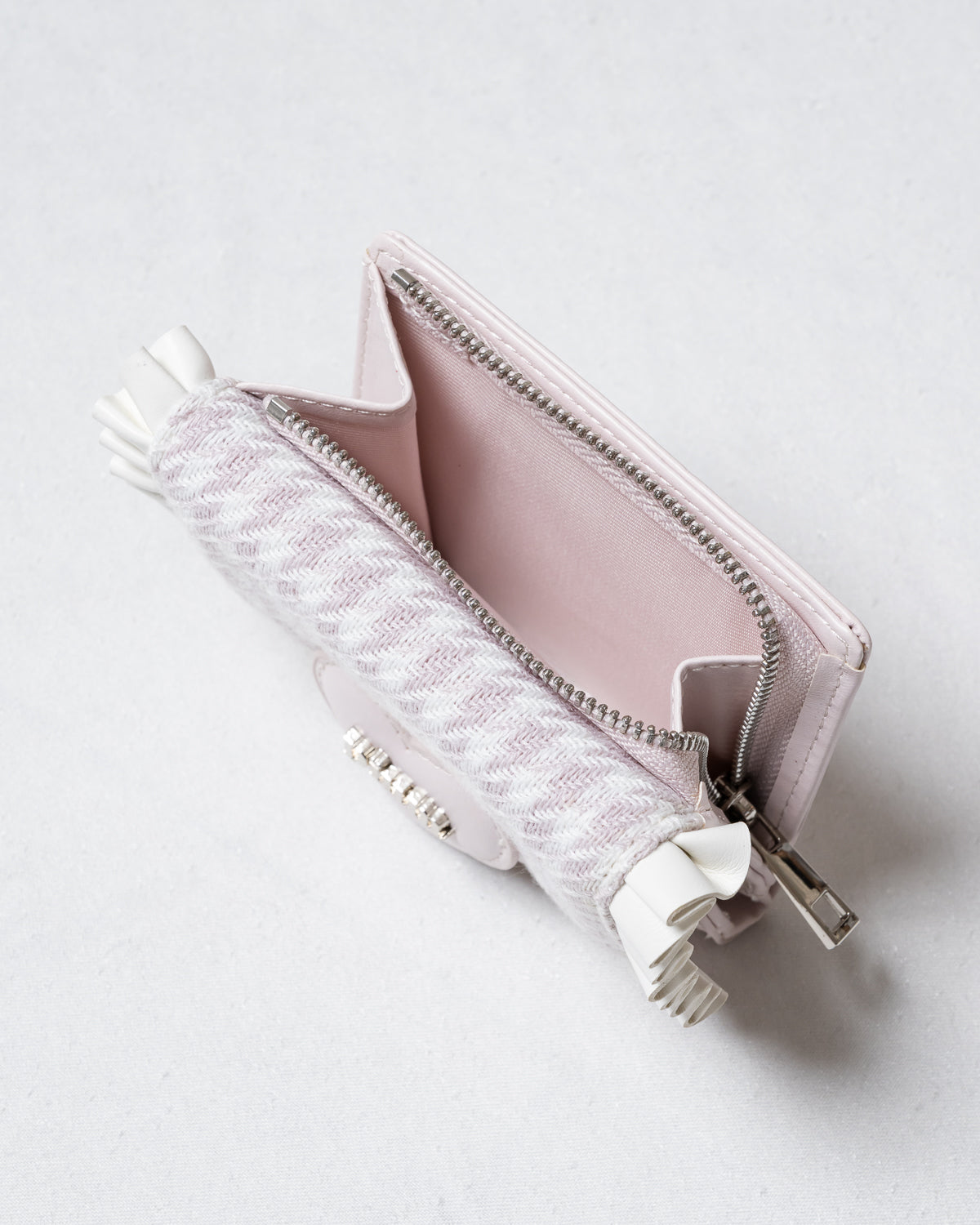 千鳥柄ハートフリルミニウォレット