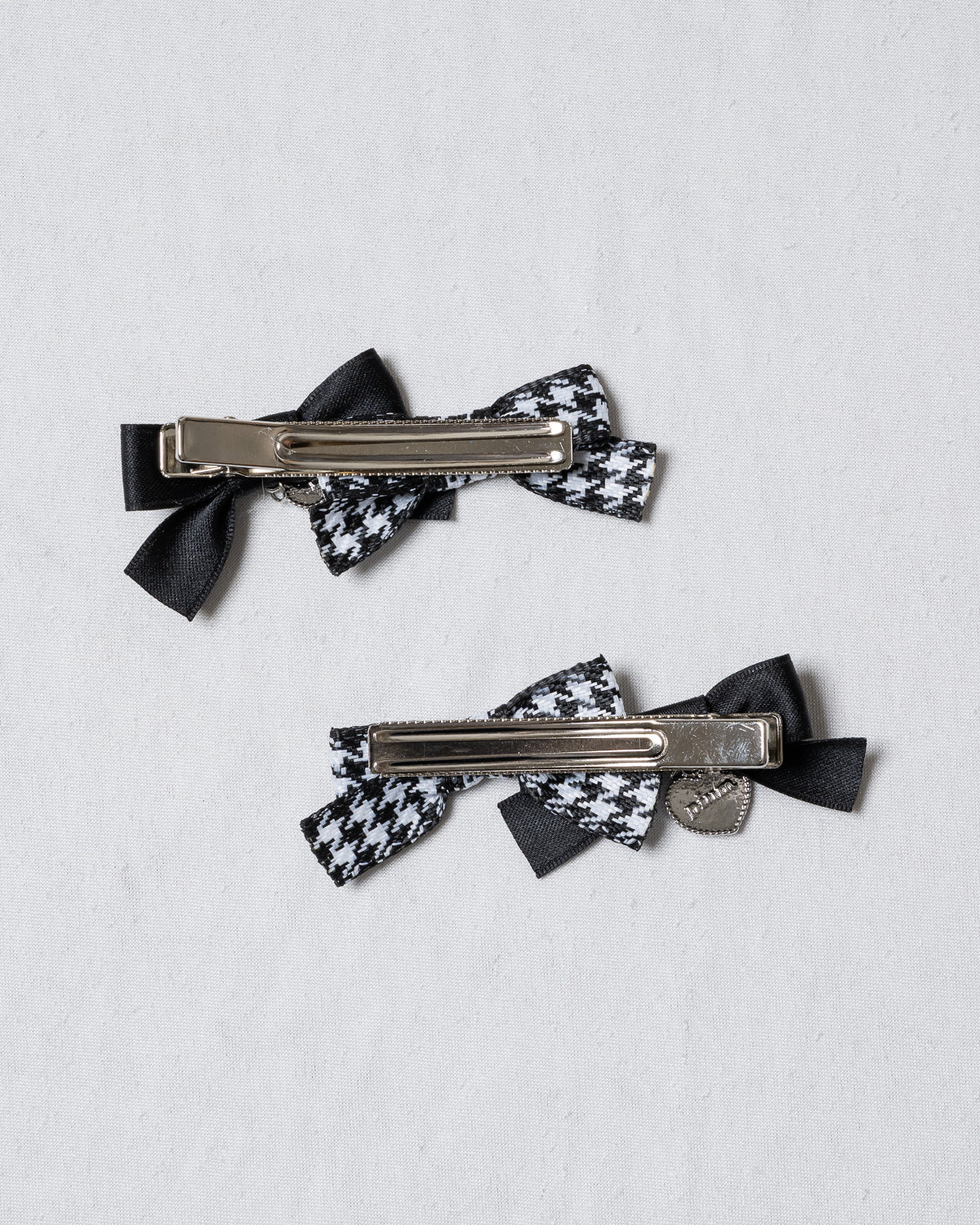 ダブルリボンヘアクリップセット