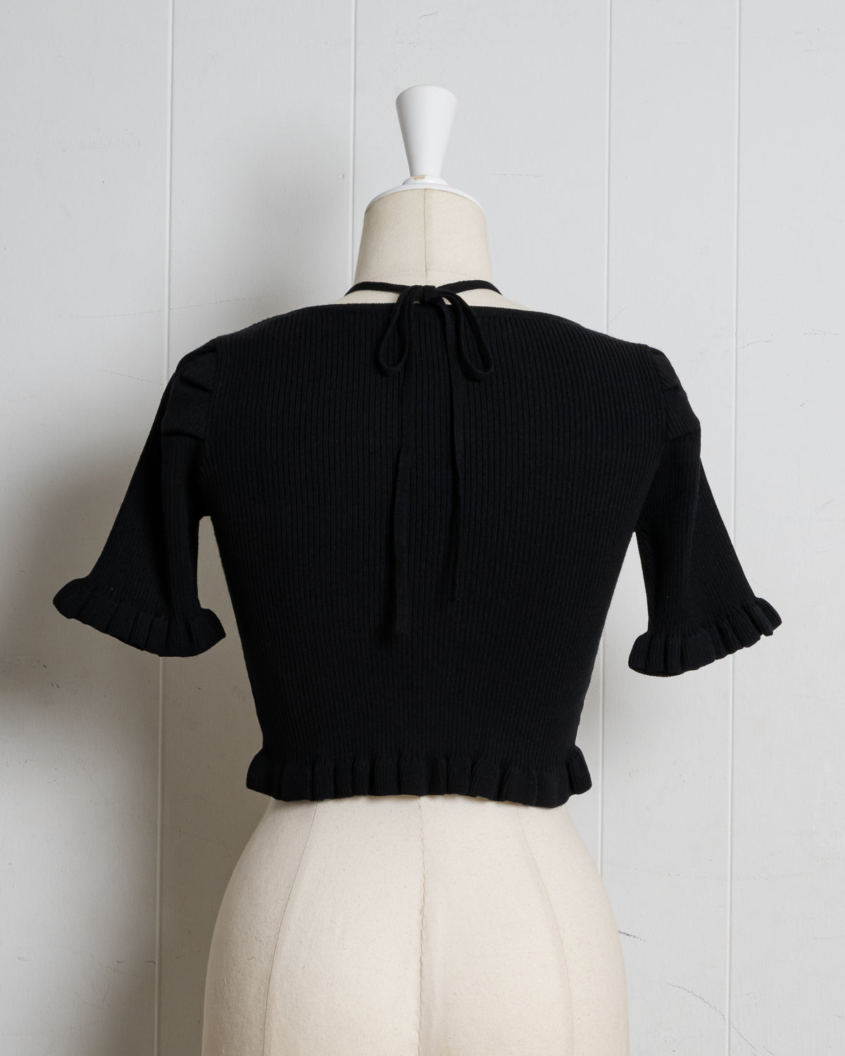 ヨーク切替ハートボタンニット