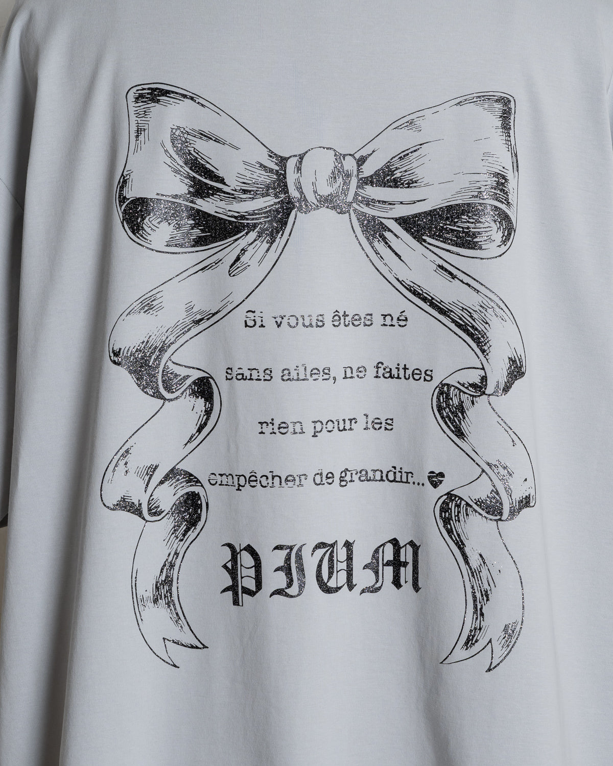piumリボンラメオーバーサイズ半袖Tシャツ