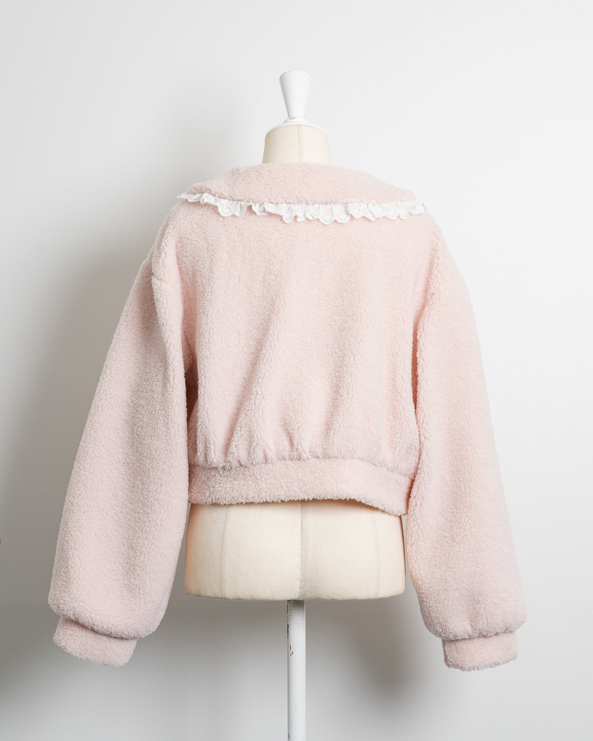 コットンレースカラーボアコート