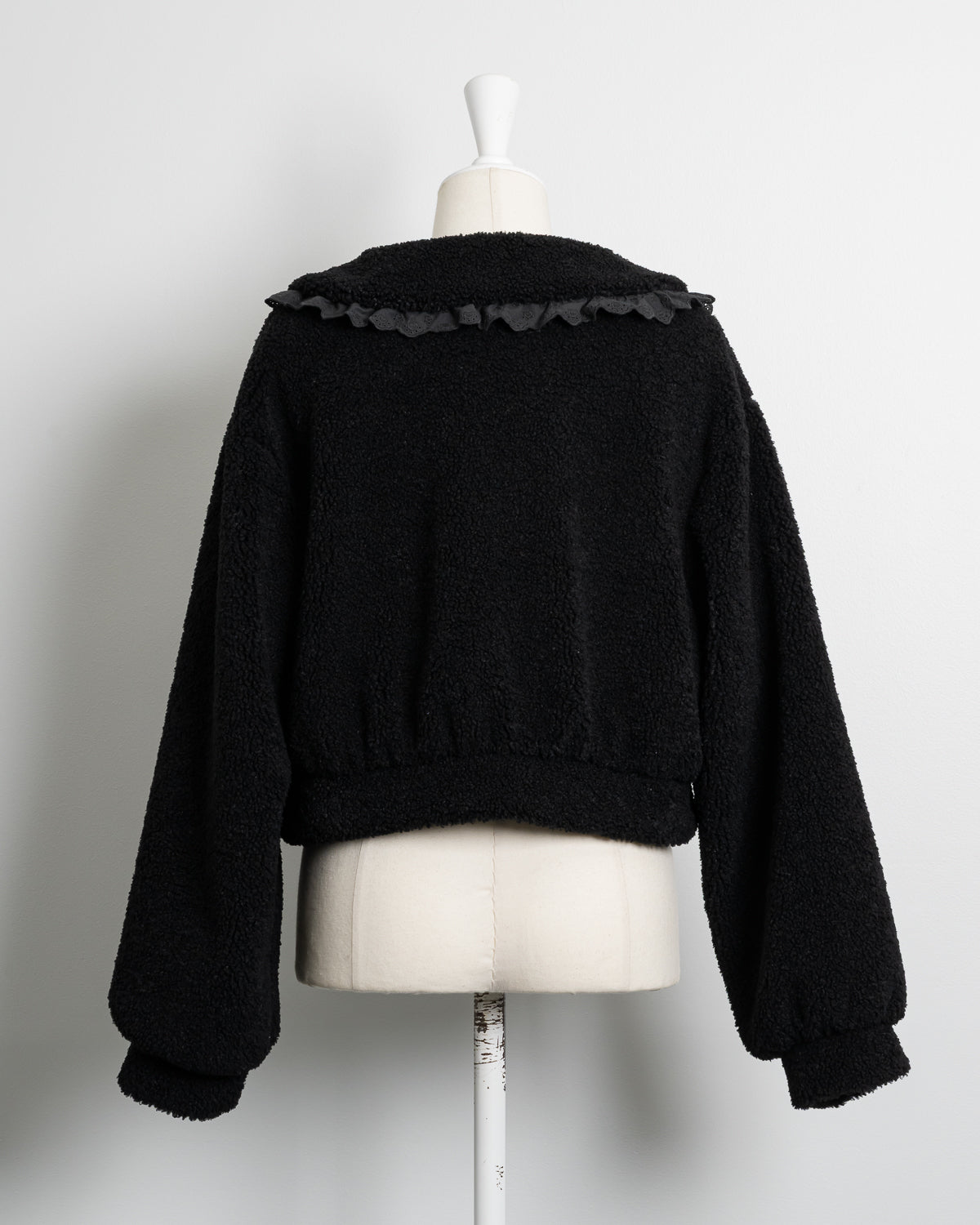 コットンレースカラーボアコート