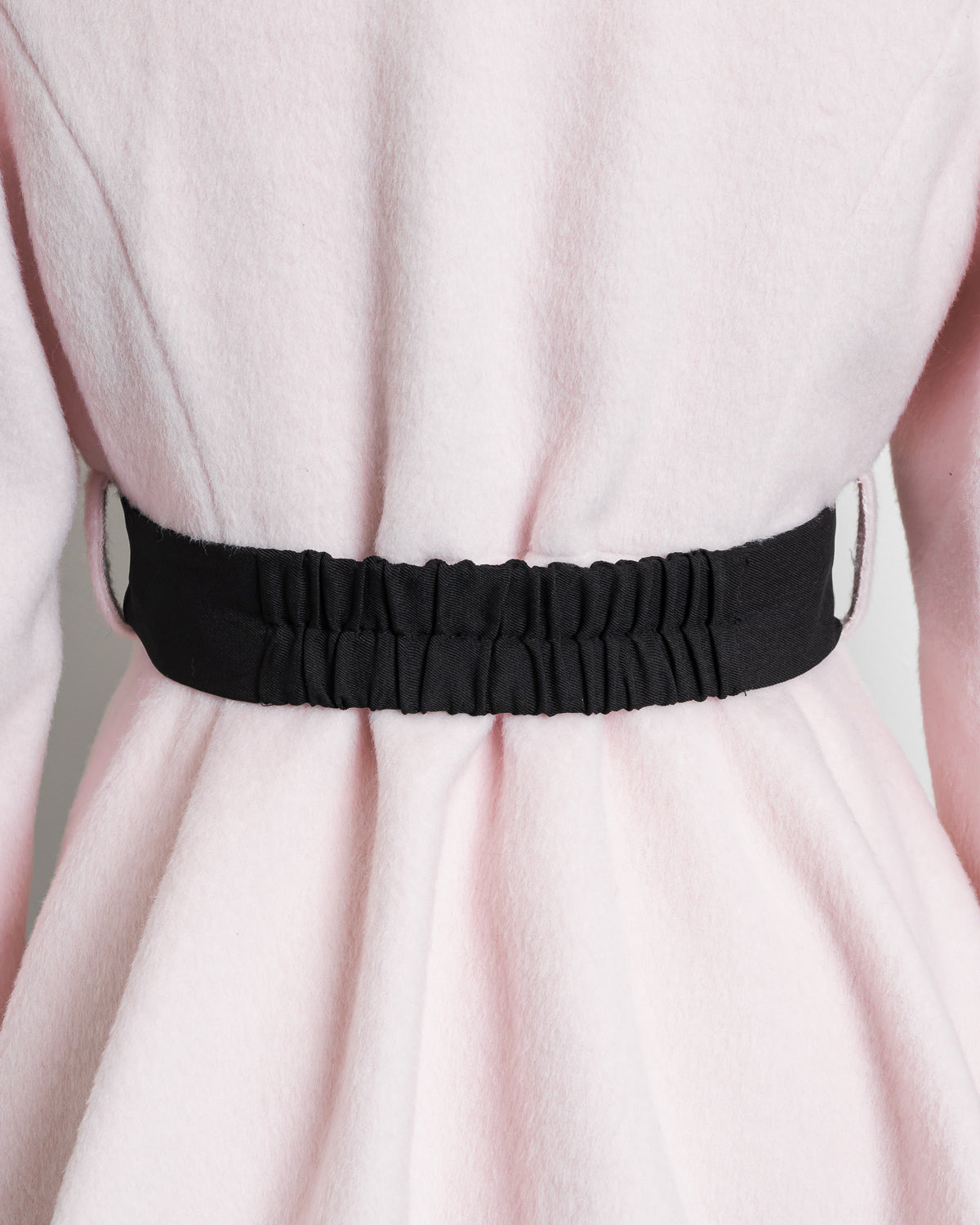 ハートボタンリボンベルトシャギーコート