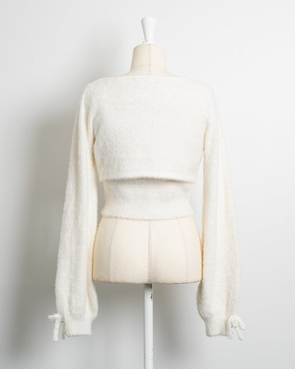 リボン×キャミフェザーニットセット