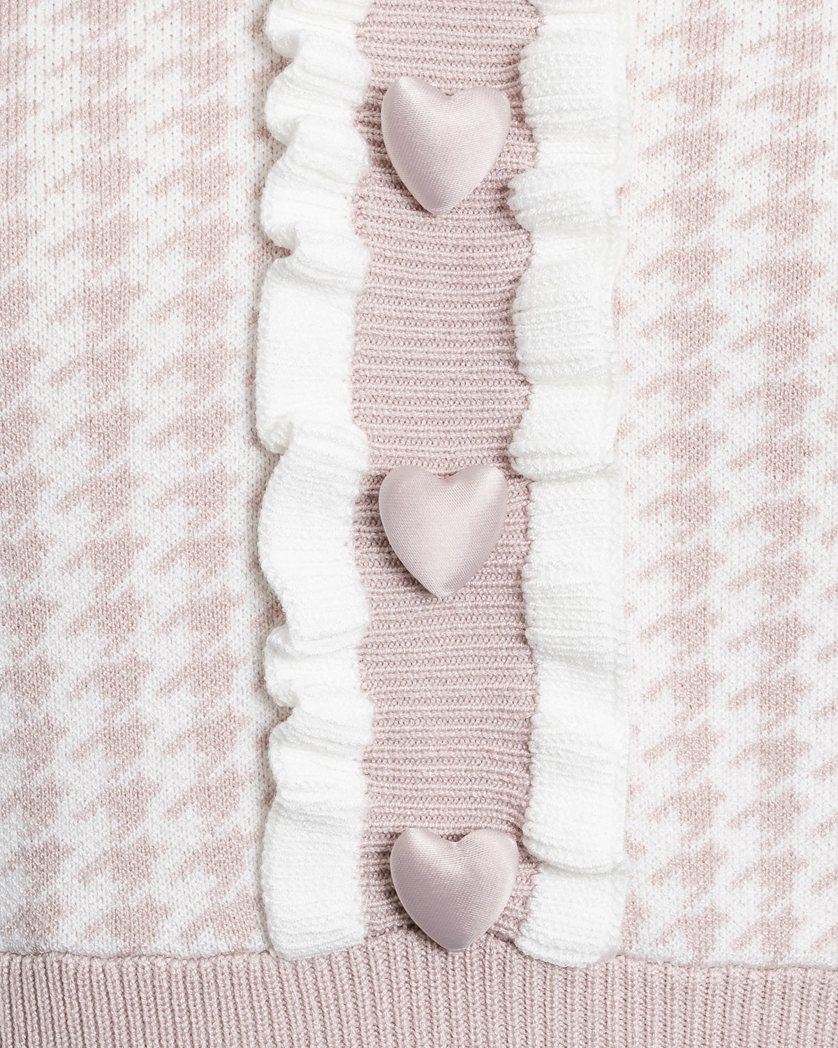 フリルカラーハートボタンニットワンピース