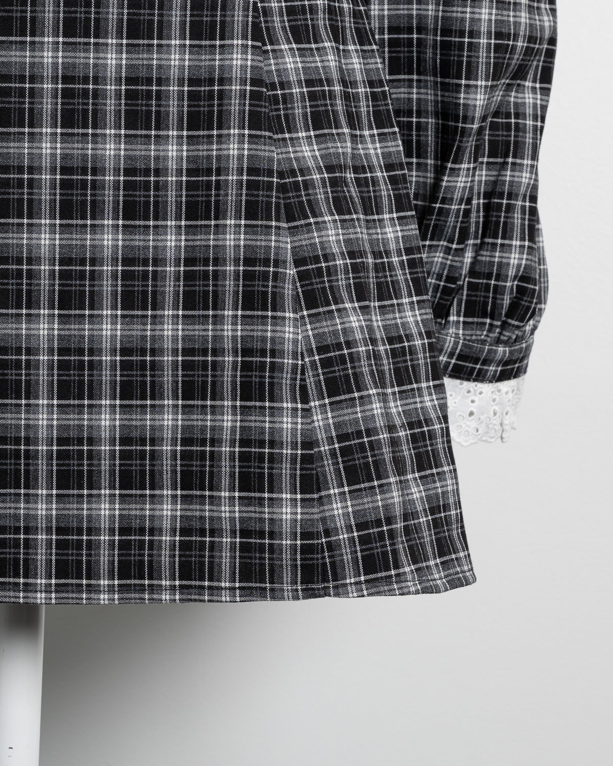 コットンレース長袖カフェワンピース