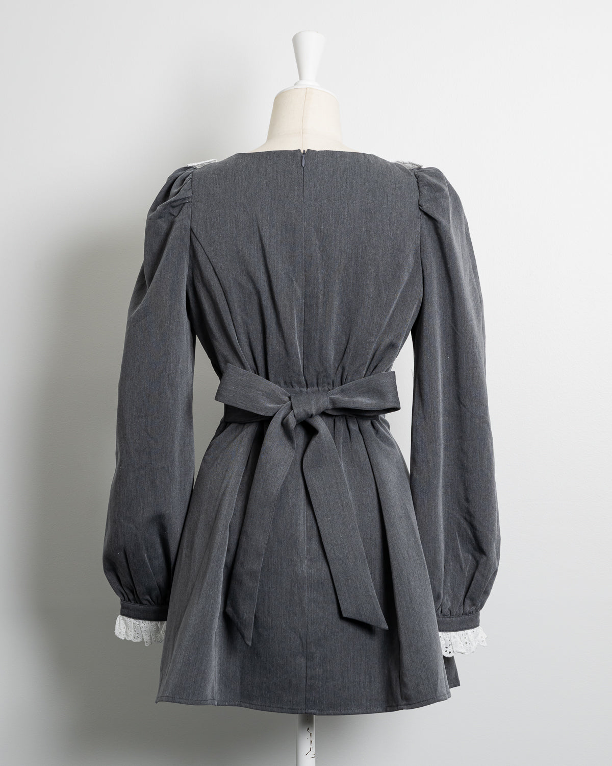 萌*︎様 ピウム コットンガーリーカフェワンピ チャコール ピウム コットンガーリーカフェワンピ チャコール 最 安値 価格