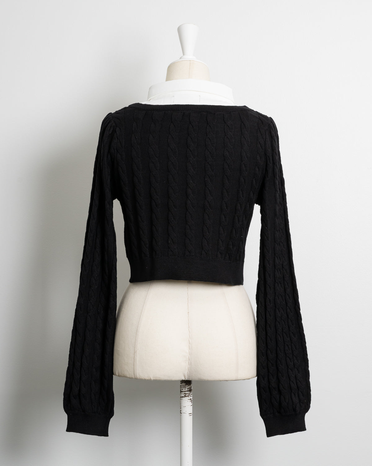 レイヤードケーブル長袖ニット