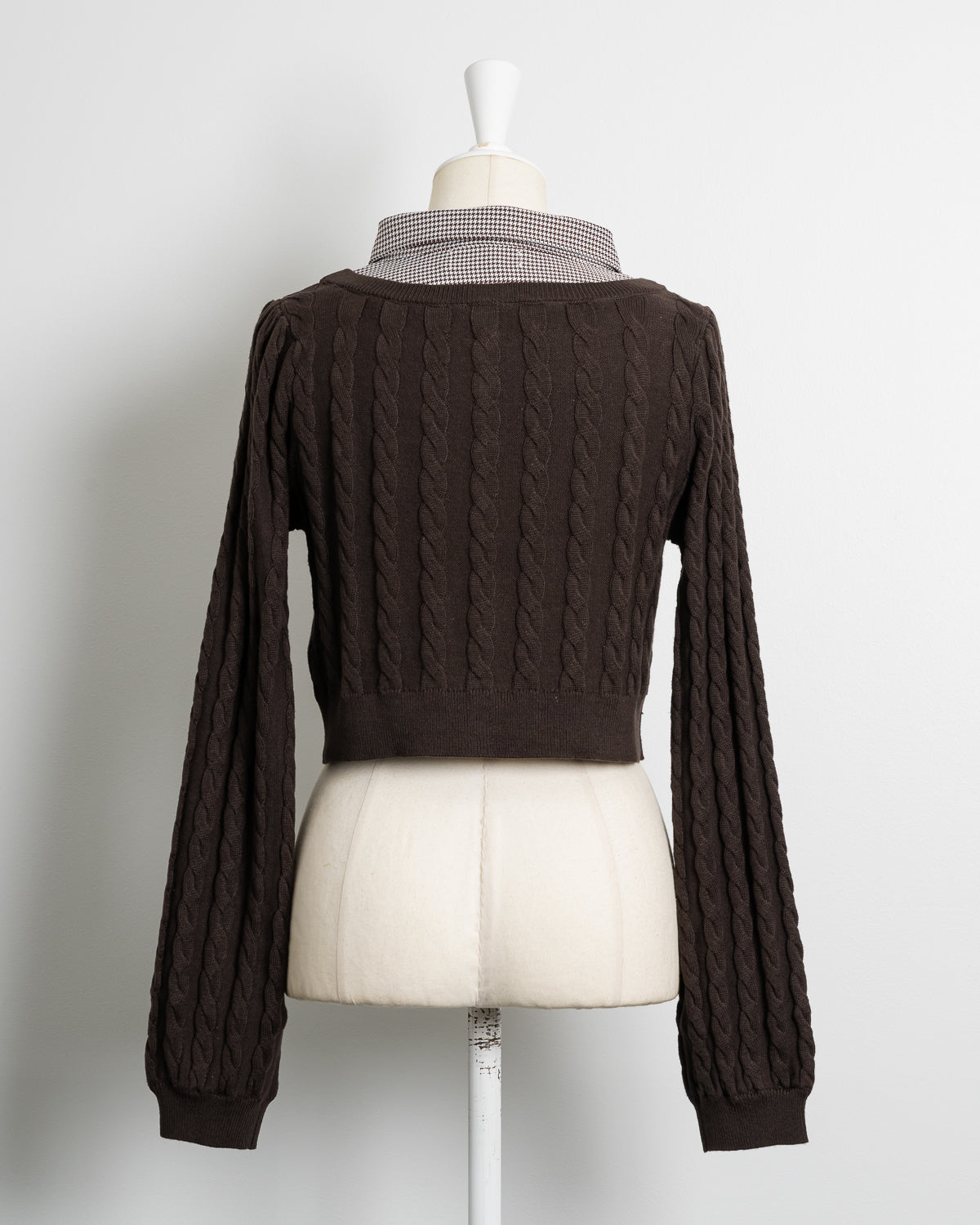 レイヤードケーブル長袖ニット