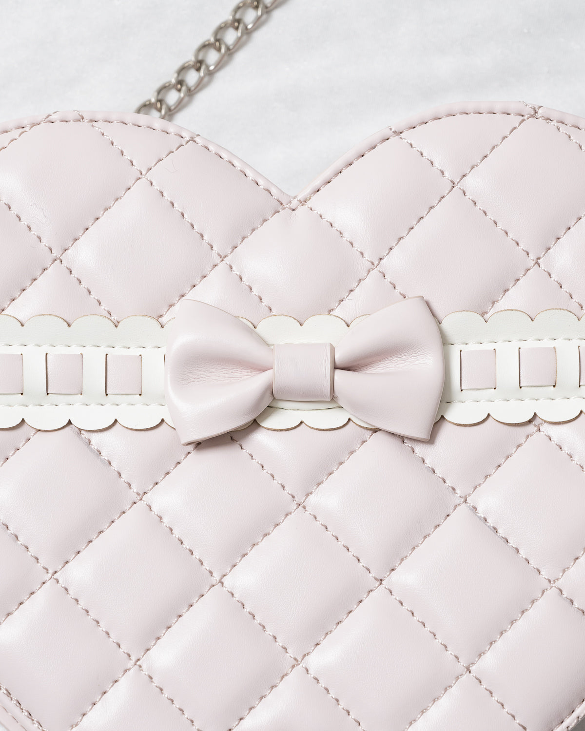 はしごリボンキルティングハートバッグ