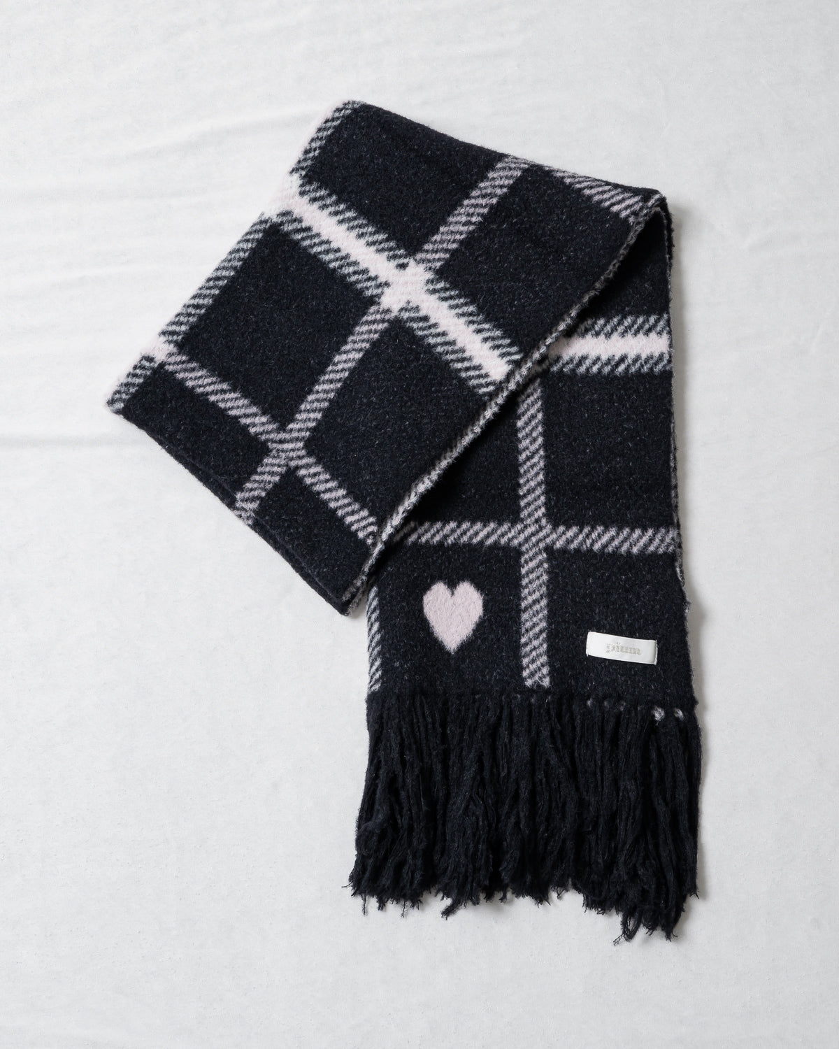 ハートチェックマシュマロニットマフラー – pium