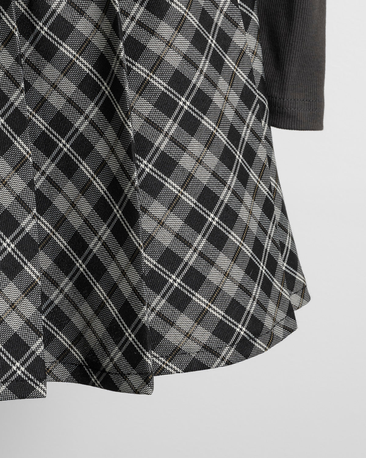 バイカラーチェックカットプリーツワンピース