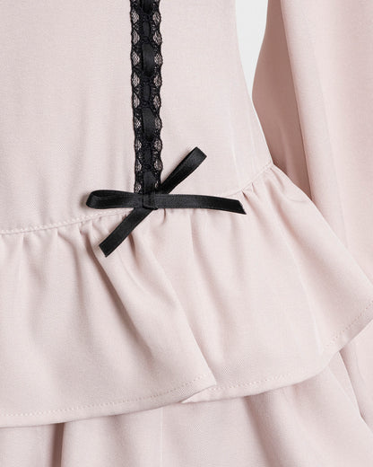 フロントリボンティアードミニワンピース