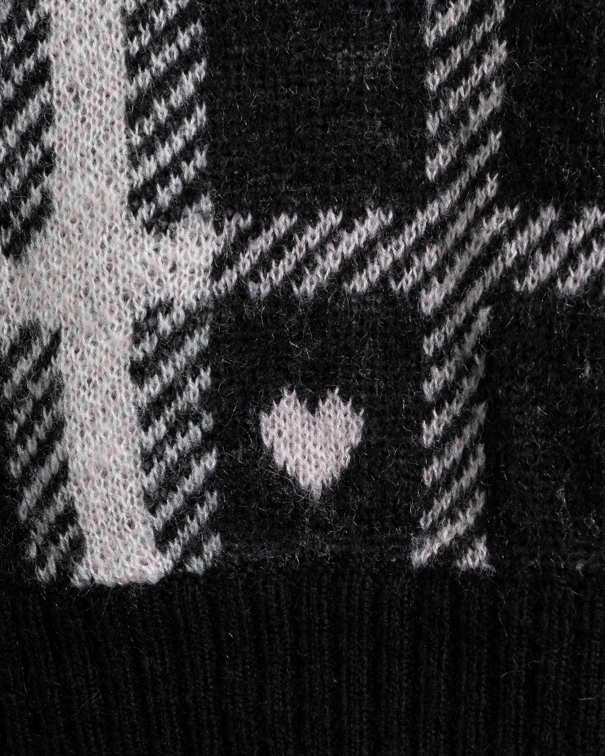 ハートチェックレイヤードニットワンピース