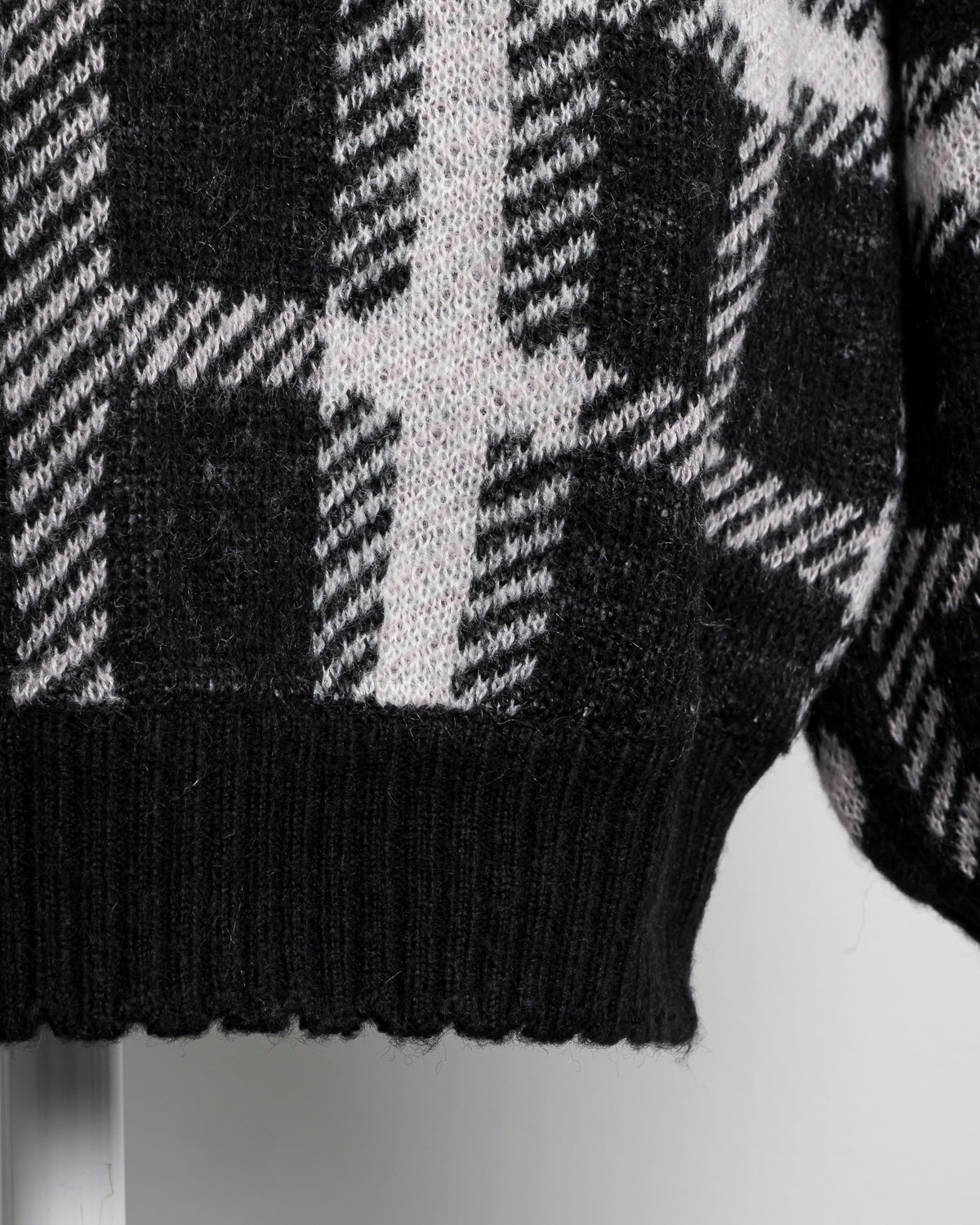 ハートチェックレイヤードニットワンピース