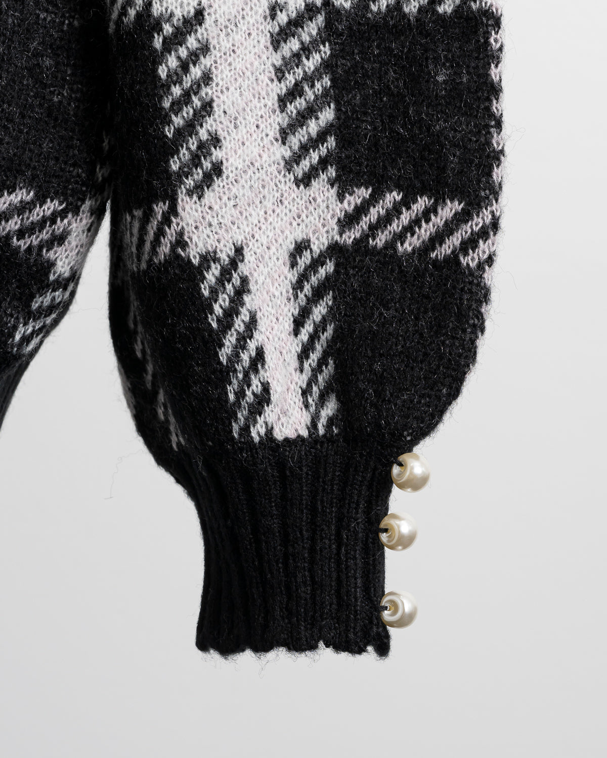 ハートチェックレイヤードニットワンピース