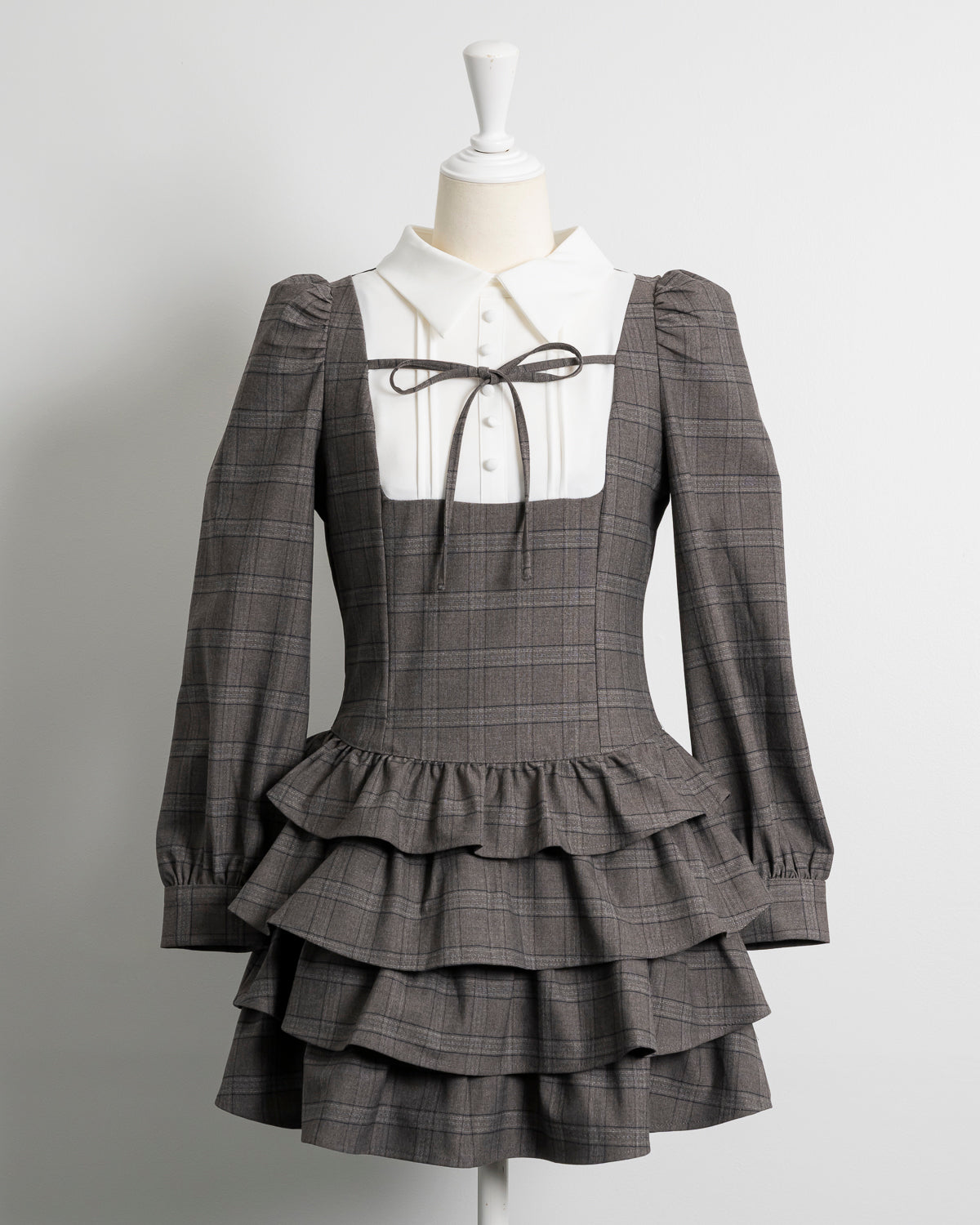 ヨーク切り替えティアードミニワンピース – pium