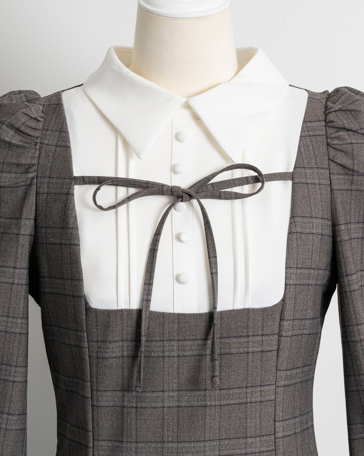 ヨーク切り替えティアードミニワンピース