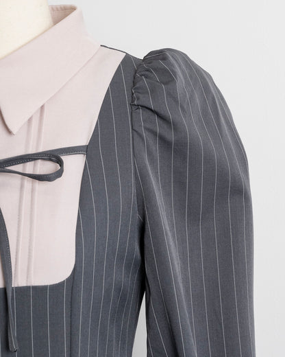 ヨーク切り替えティアードミニワンピース