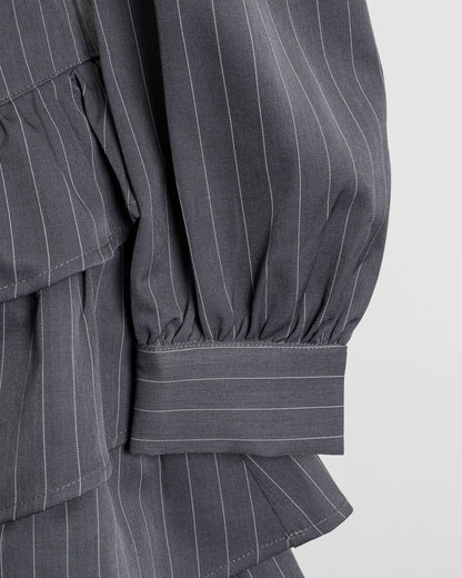 ヨーク切り替えティアードミニワンピース