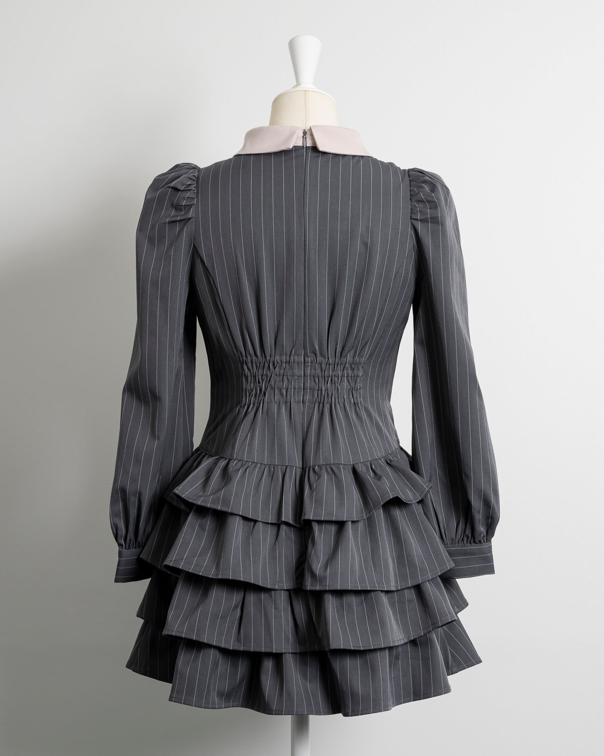 ヨーク切り替えティアードミニワンピース