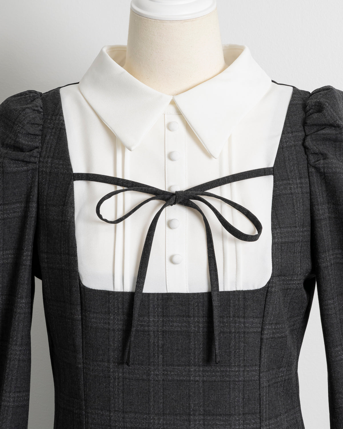 ヨーク切り替えティアードミニワンピース