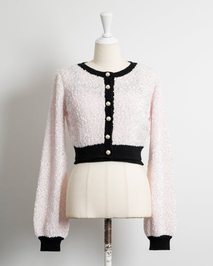 ファンシーヤーンニットカーデ×キャミセット