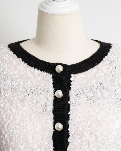 ファンシーヤーンニットカーデ×キャミセット