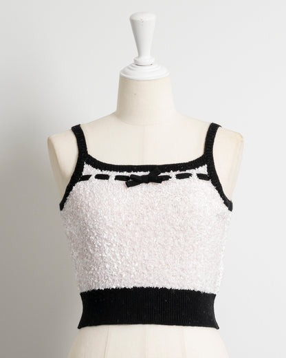 ファンシーヤーンニットカーデ×キャミセット