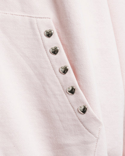 レースアップリボンプリントオーバーサイズパーカー