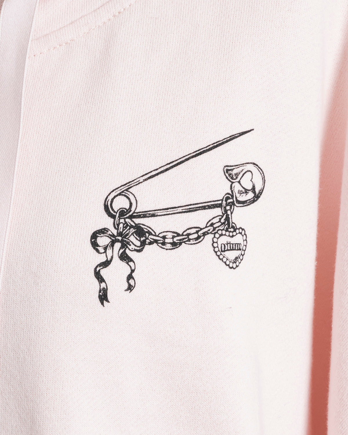 レースアップリボンプリントオーバーサイズパーカー