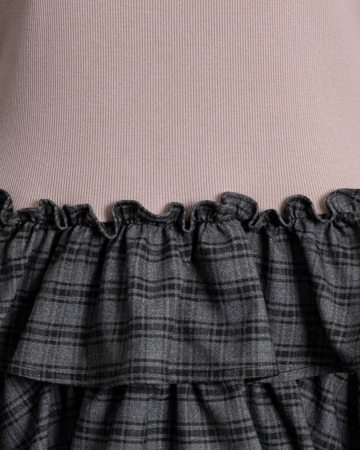 ラウンドフリルティアードリブワンピース – pium