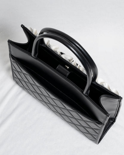 フロントフリルキルティングトート