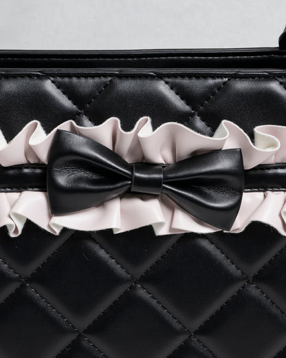 フロントフリルキルティングトート