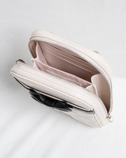 フロントリボンキルティングフォンホルダー