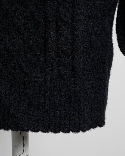 オフショルリボンケーブルニットワンピ