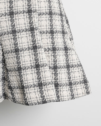 フロントボタンフレアミニスカパン