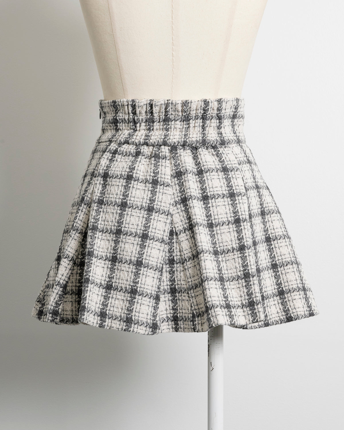 フロントボタンフレアミニスカパン