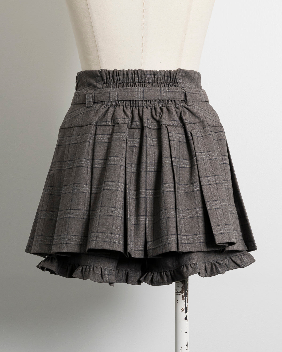 ハイウエストベルトプリーツスカパン