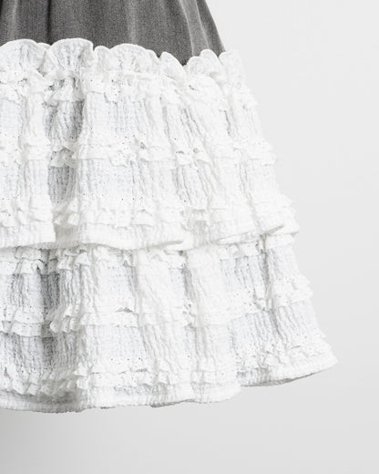 レースミックスティアードスカート