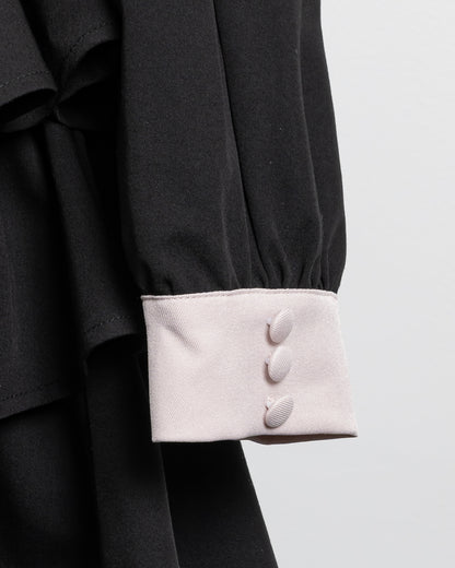 フロントリボンチョーカーティアードミニワンピ