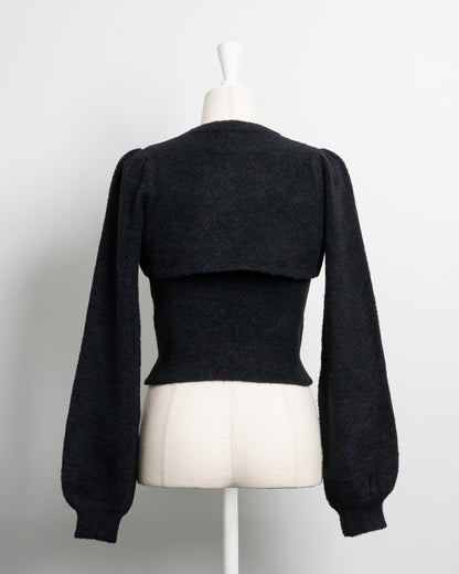 フロントリボンレイヤードマシュマロニット