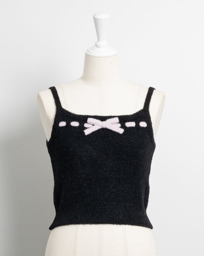 フロントリボンレイヤードマシュマロニット