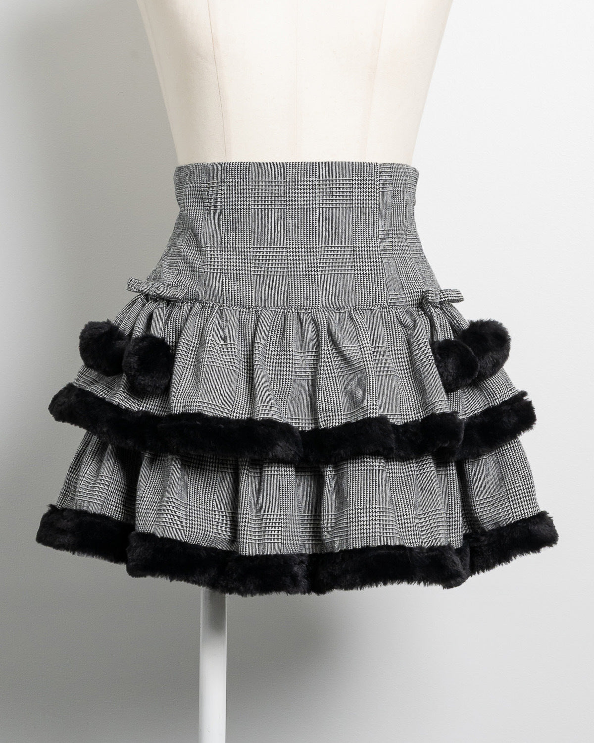 ファー付きティアードミニスカート – pium