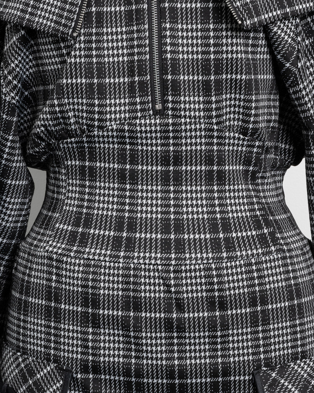 レースラインチェックカットワンピース