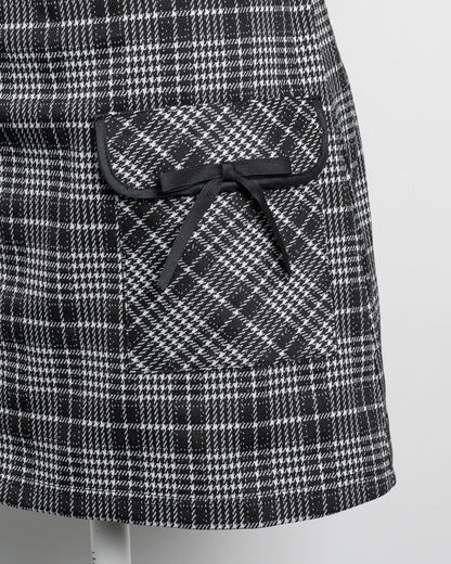 レースラインチェックカットワンピース