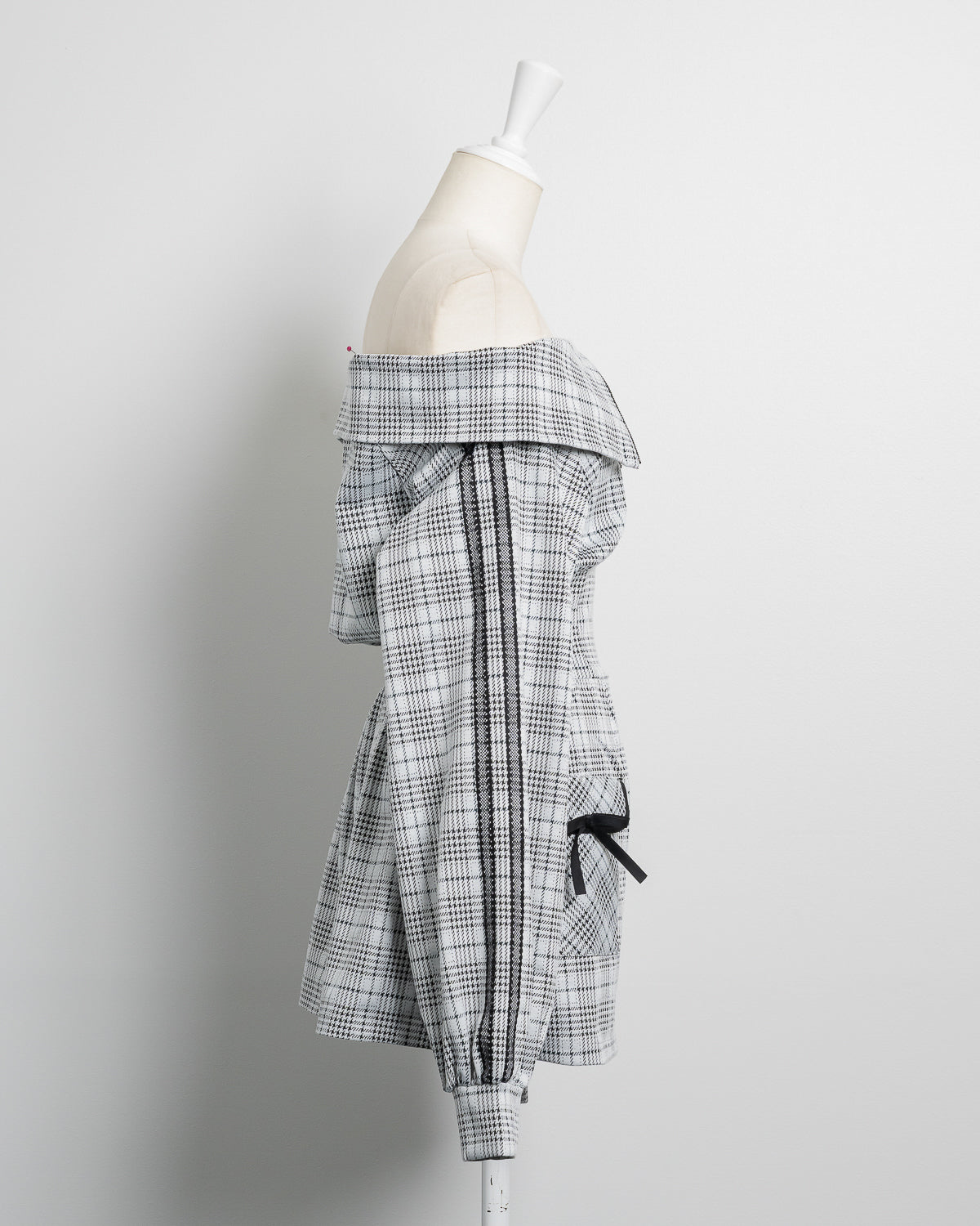 レースラインチェックカットワンピース