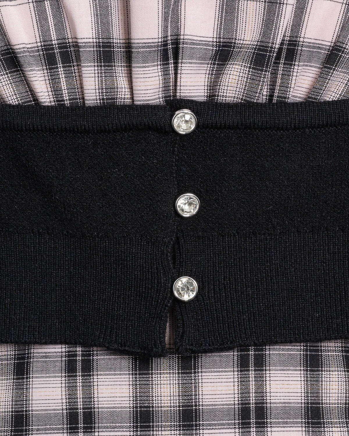 ビジューカーデ×チェックワンピセット